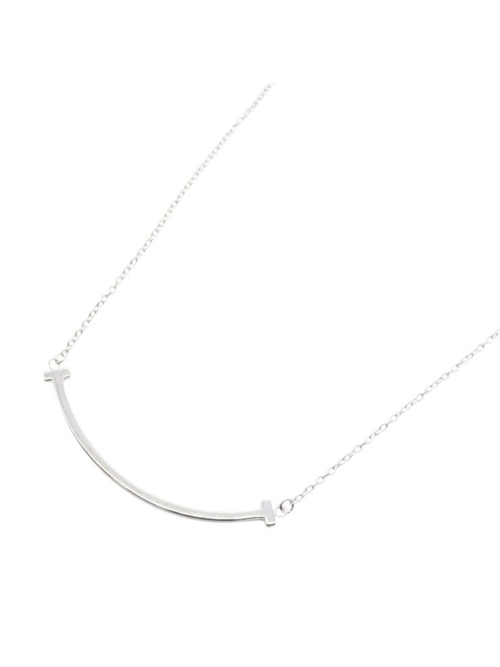 Tiffany & Co Necklace T Smile Small 44.5 50 cm 18k White Gold